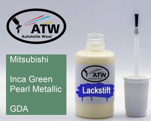 Mitsubishi, Inca Green Pearl Metallic, GDA: 20ml Lackstift, von ATW Autoteile West.